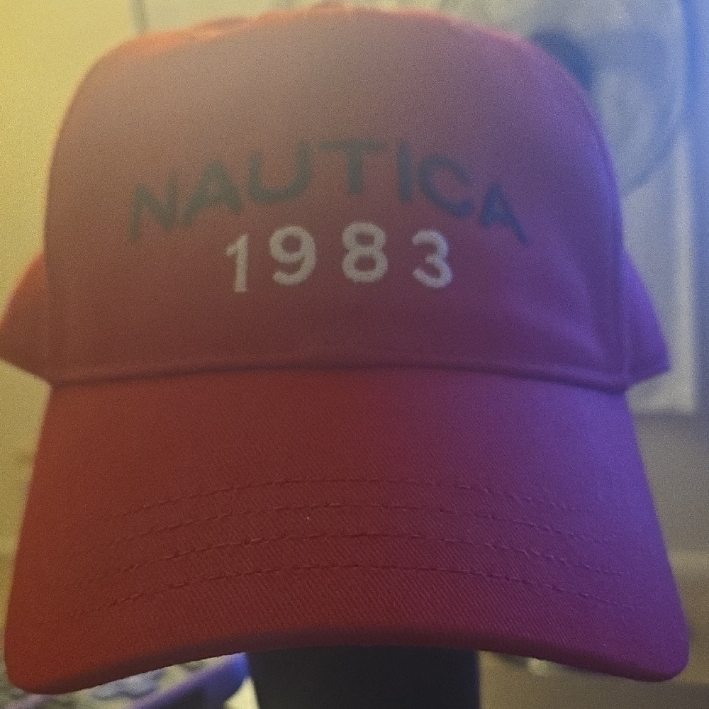 Nautica Red and Blue Embroidered Cap